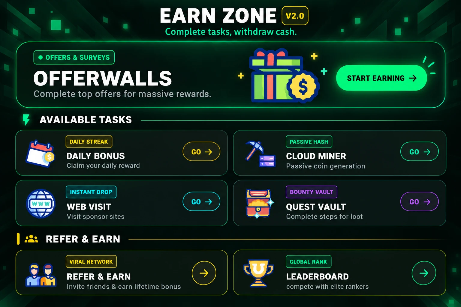 CashRank Earn Zone app screen