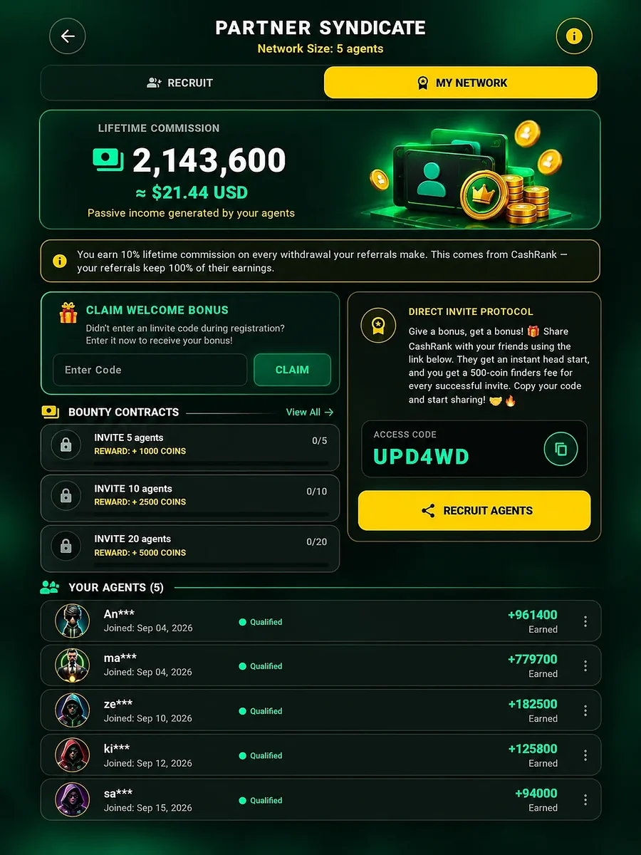 CashRank My Network